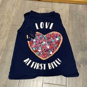 Pajama set, tank top and shorts, blue.